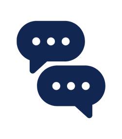 Decorative icon of chat bubbles